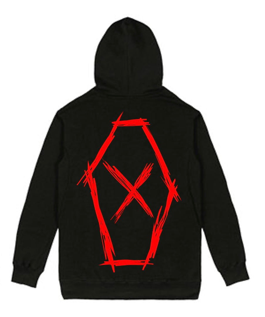 Red x hoodie discount